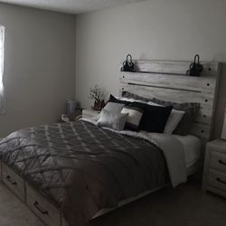 Grey Farmhouse Style Bed set