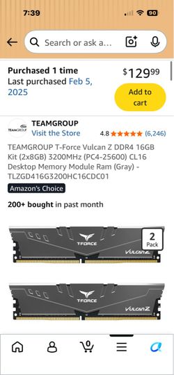 Team Group T-Force 3200mhz ddr4 memory