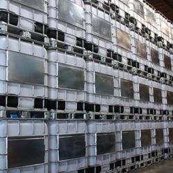 IBC Totes 275 Gallons. Water Liquid Holding Metal Caged Tanks 330 Gallons