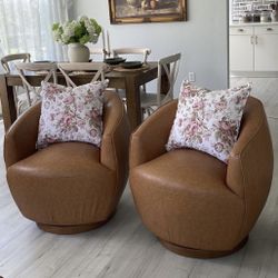 Swivel Leather Accent Chairs