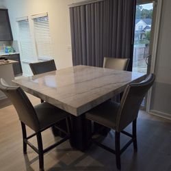 Marble Dining Table with Chairs