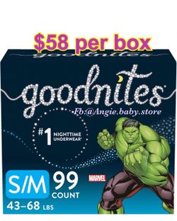 Goodnites size S/M for boys