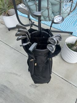 Full set of LH Golf clubs with balls and tees