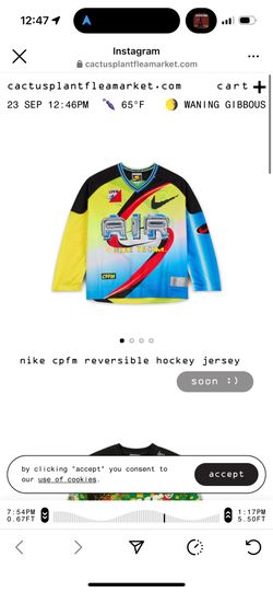Nike Cpfm Reversible Hockey Jersey Size small DS