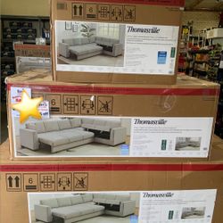 Thomasville Caler Convertible Sleeper Sectional with Storage