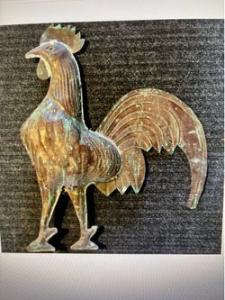 Antique weathervane old American copper rooster weathervane