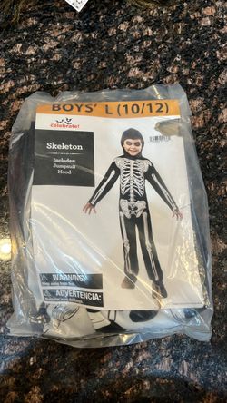 Boys' Skeleton Halloween Costume Size L (10/12)