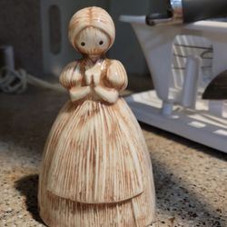 Vintage Ceramic Corn Husk Doll/dish Sponge Holder
