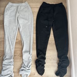 black and gray STACK sweats 