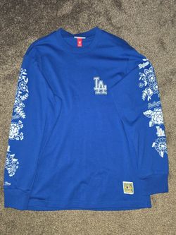 FREE MENS Mitchell & Ness LA Dodgers Floral Long Sleeve Shirt