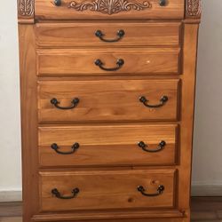 Vintage wood 5drawers dresser 