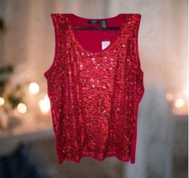 *NEW* Gorgeous Red Sequin Top - 3X!