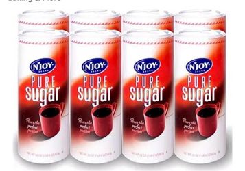 Pure Granulated Sugar Canisters, 22 oz. Each, 8 Count – 100% Natural Cane Sugar, Easy-Pour Containers for Coffee, Tea, Baking & More
