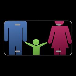 License Plate Novelty Car Front Child Family Father Human Mother