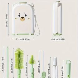 PINK portable baby bottle brush set