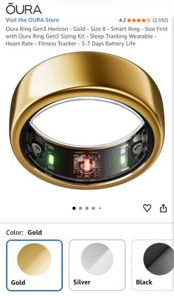 Oura Ring Gen 3, Gold, Size 8