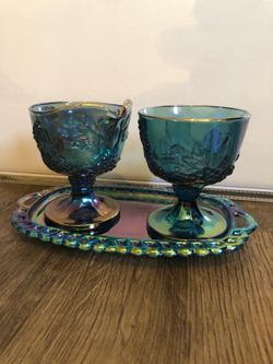 Vintage Blue Glass Set