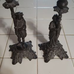 Antique Brass Candle Holders.  $400. Pickup In Oakdale 