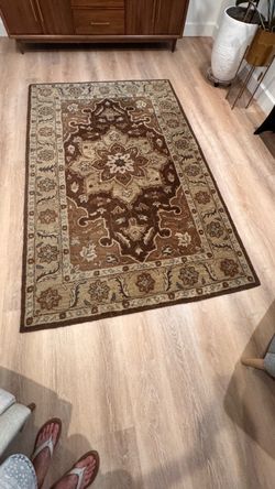 Brown Floral Oriental Area Rug