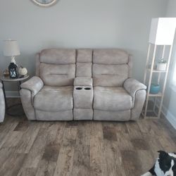 Power Recline Love Seat  & Manual Recliner Chair