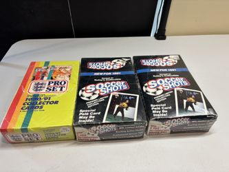 3 Factory Sealed Soccer Boxes - unopened packs