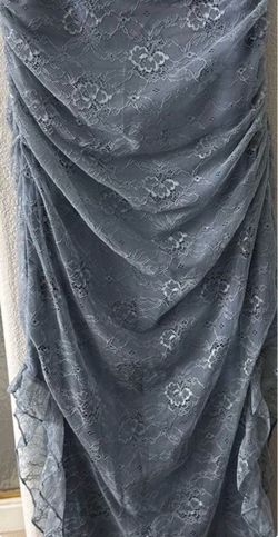 Gray Floral Lace Ruched Dress