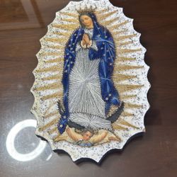 Virgen De Guadalupe  Artesanal  14”x9”
