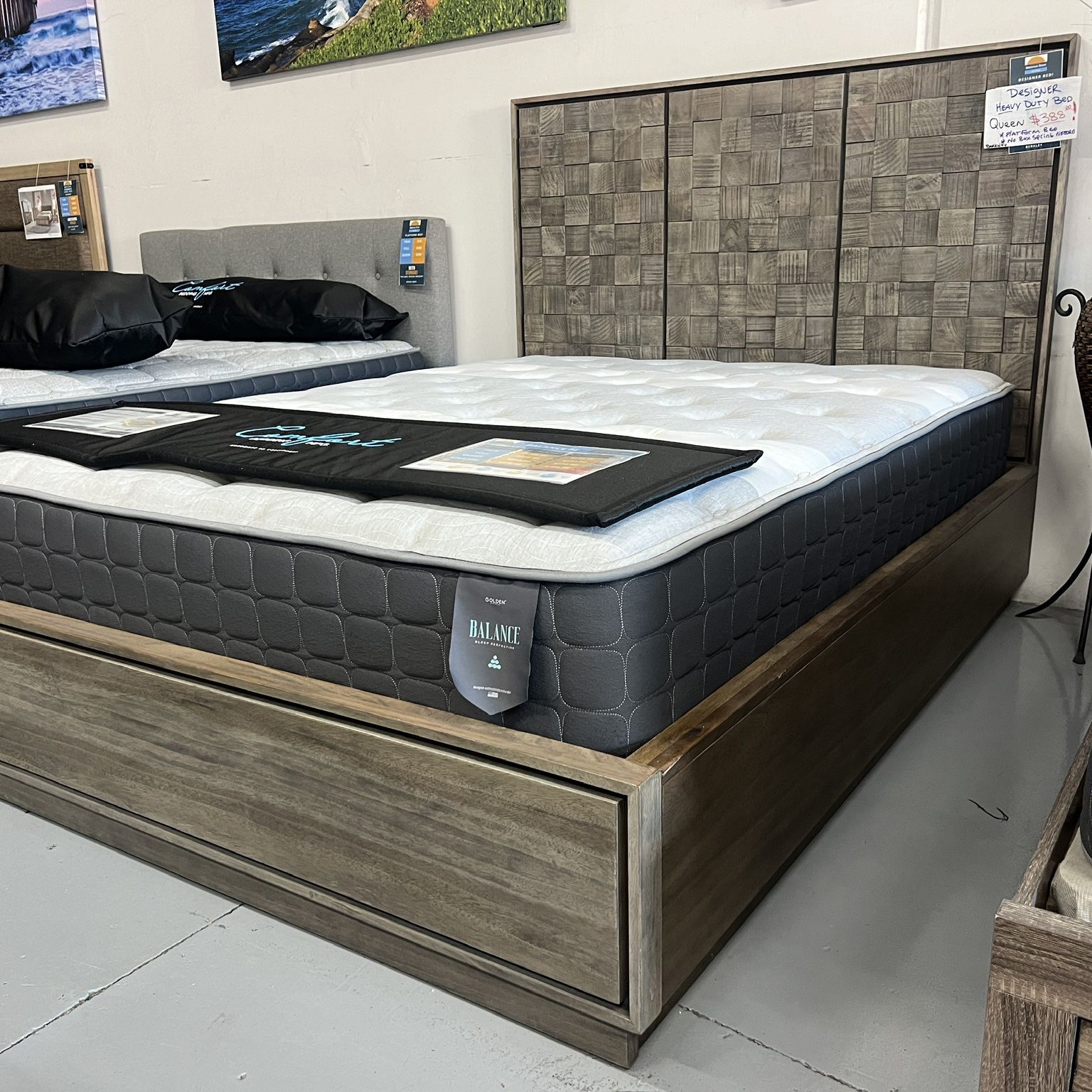 Designer Wooden Platform Bed Heavy Duty By Modus Only avail in Queen $388