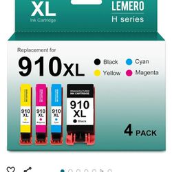 LEMERO 910XL Ink Cartridges for HP Printers Remanufactured Replacement for HP 910 910XL Ink for HP Officejet Pro 8015e 8025e 8035 Ink Cartridges for H