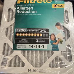 3 14x14x1 New Allergen Reduction Filters 