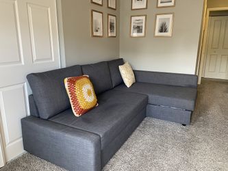 Ikea Sleeper sectional,3 seat w/storage, Skiftebo dark gray