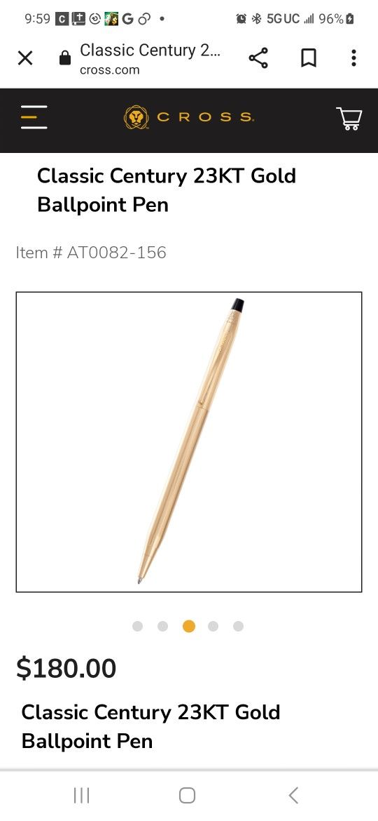 23k Cross Gold Pen