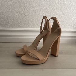Nude Chunky Heels