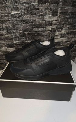 Michael Kors Theo Men's Circular Mesh Leather Sneaker Black US 10.0