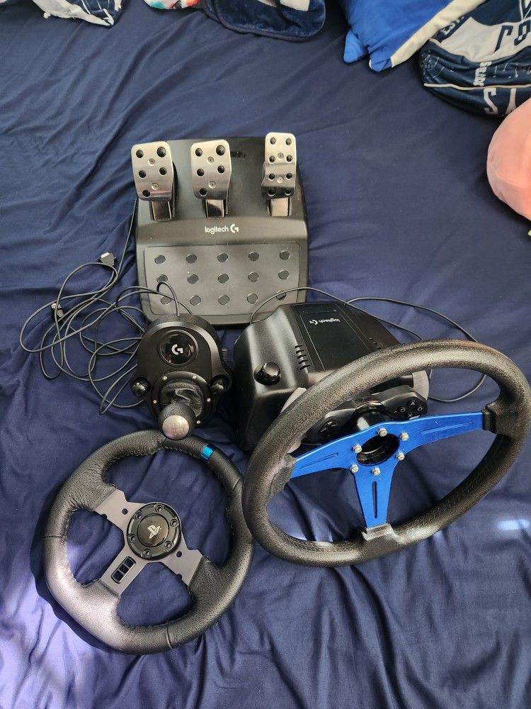 logitech G  pedal and steering wheel gaming system