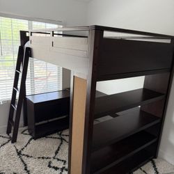 Pottery Barn Kids - Loft Bed with Desk (and Mattress)