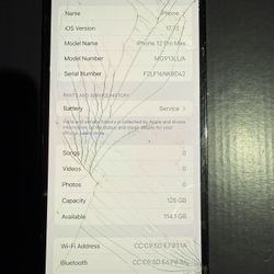 Unlocked iPhone 12 Pro Max - Cracked Screen/Back 
