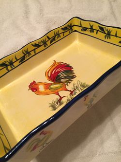 TEMPATIONS ROOSTER 9x13 BAKING DISH w/Lid & Rack