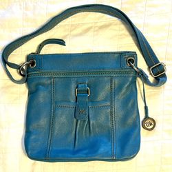 The Sak Adjustable Teal Leather Crossbody Purse