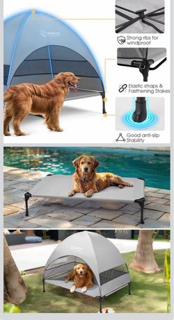 Veehoo Elevated Dog Bed with Canopy