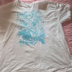 Hatsune Miku Blue Line Art Crew T-Shirt 2XL