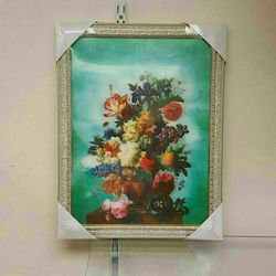 3-D Picture _ Flowers & Vase - $14.99 ( NEW ) white & gold frame