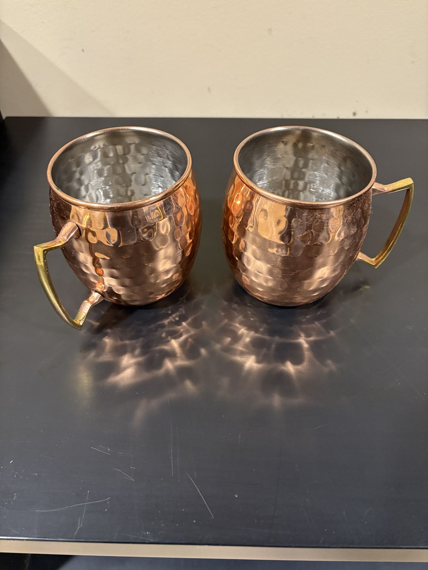 hammered copper Moscow Mule mug Pair