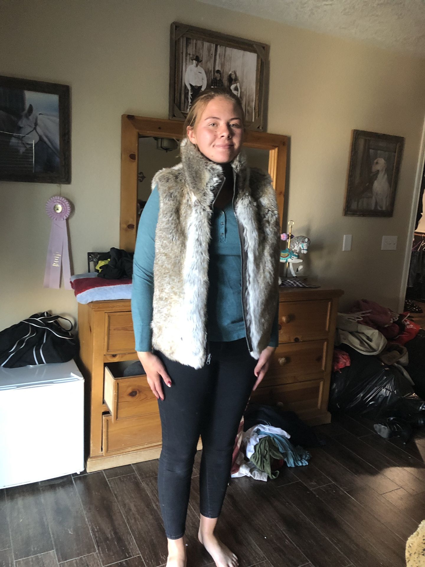 Faux fur jacket or vest