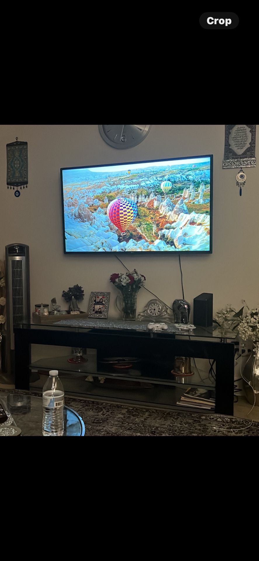 LG Tv 50 Inches Good Working Condition With A Black Tv Stand
