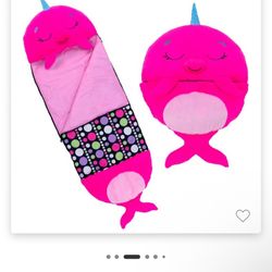 Happy Nappers: Pillow & Sleepy Sack:  - Neil The Pink Narwhal