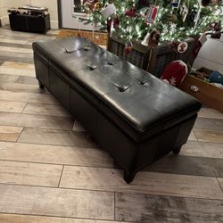 Nice Dark Brown Storage Ottoman or End Of Bed Bench 