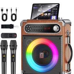 Karaoke Con 2 Micrófonos Inalámbricos 