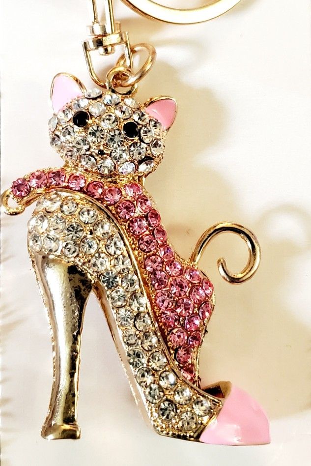 Bag Charm-Kitten In A High Heal Shoe.