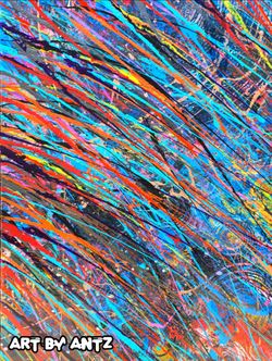 ART BY ANTZ Original Hand Painted Canvas Paintings / Artwork / SIGNED / ABSTRACT Great Atmospheric works